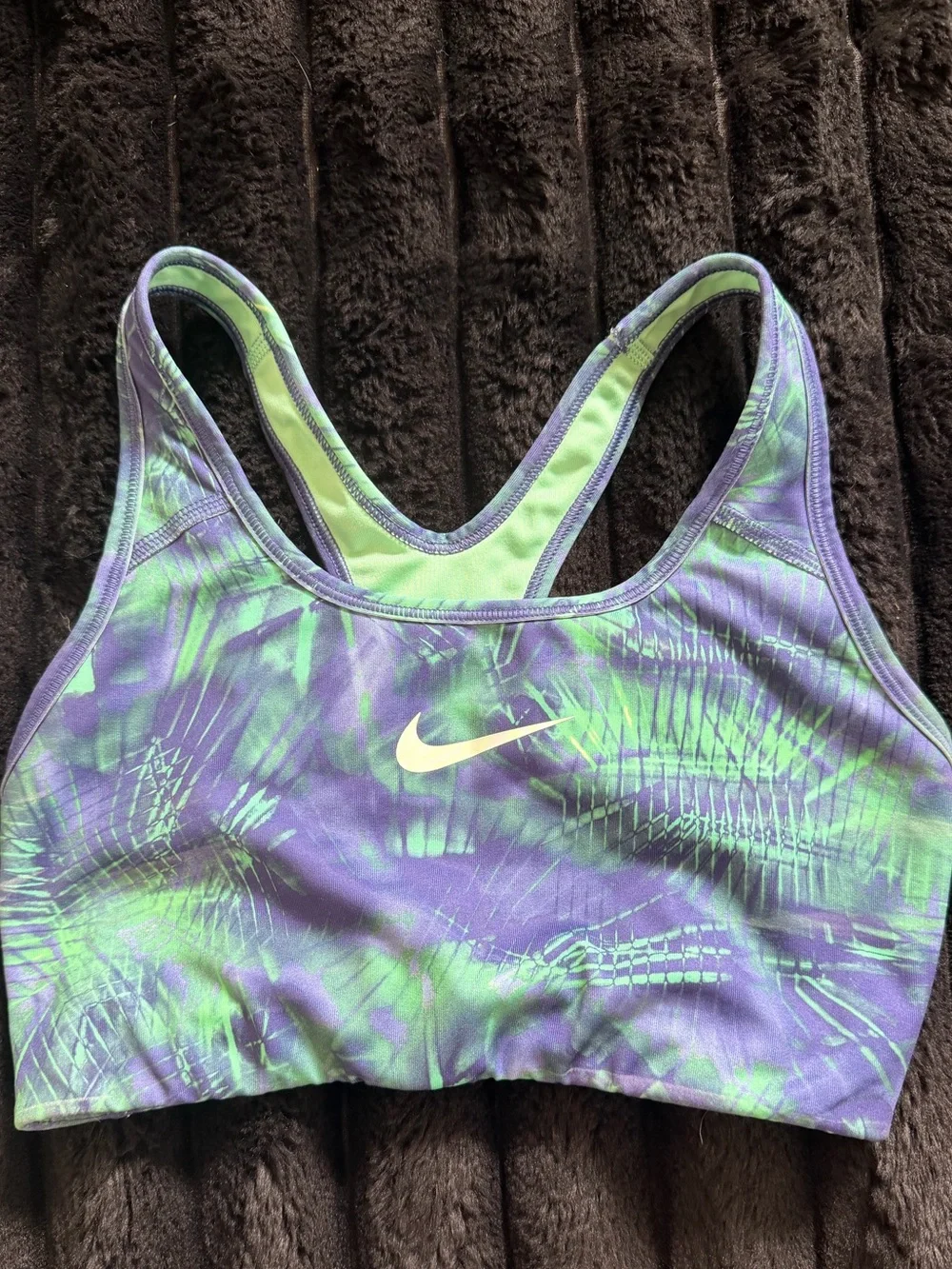Nike Purple & Green Tie-Dye Racerback Sports Bra
